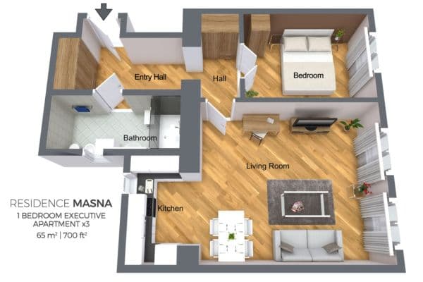 flat to rent, 65 m², Masná, Praha