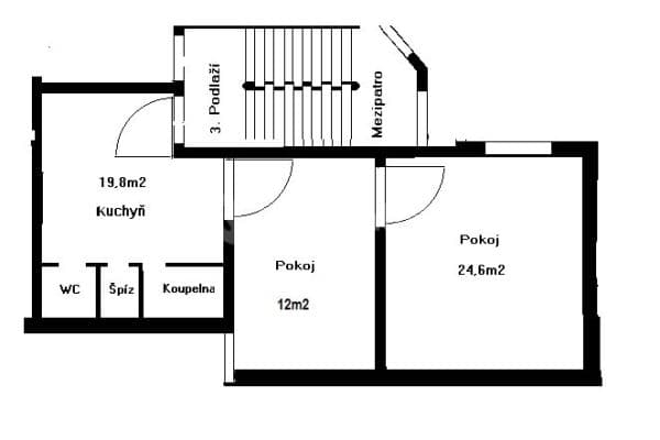 2 bedroom flat to rent, 50 m², Bratislavská, Brno
