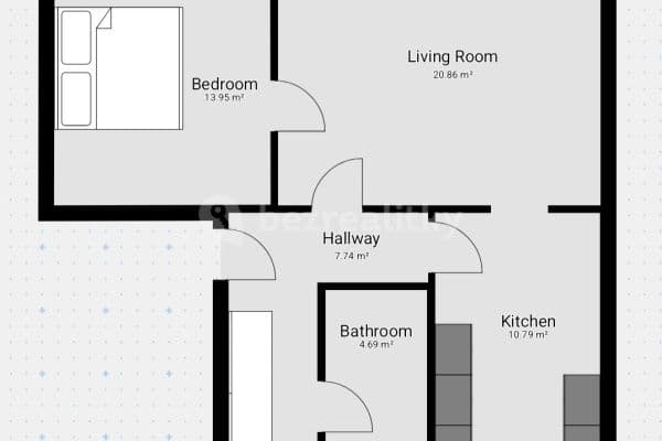 2 bedroom flat to rent, 57 m², Neplachova, České Budějovice