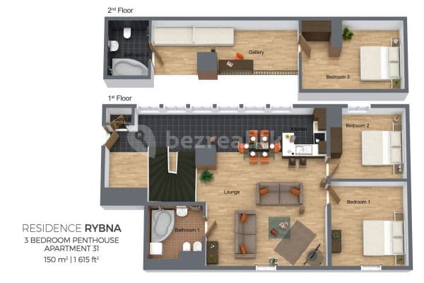 flat to rent, 150 m², Rybná, Praha