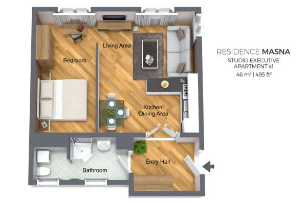 flat to rent, 46 m², Masná, Praha