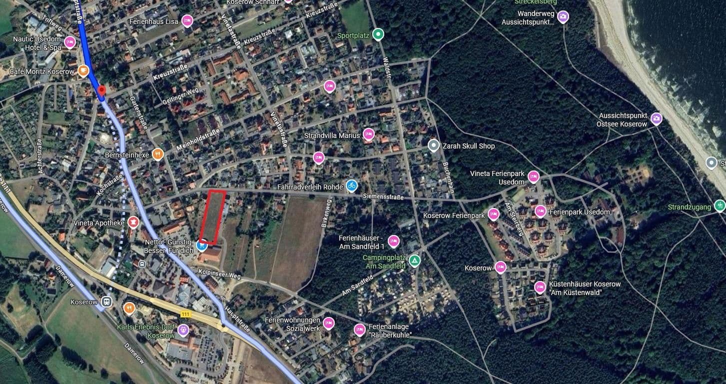plot for sale, 4,446 m², Siemensstraße, Koserow, Mecklenburg-Vorpommern plot for sale, 4,446 m², Siemensstraße, Koserow, Mecklenburg-Vorpommern