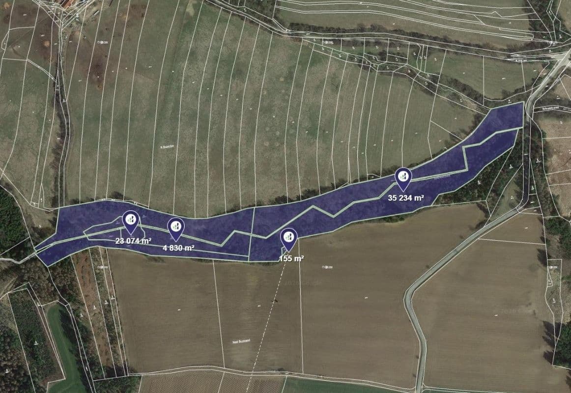 plot for sale, 2,201 m², Kamberk, Středočeský Region plot for sale, 2,201 m², Kamberk, Středočeský Region