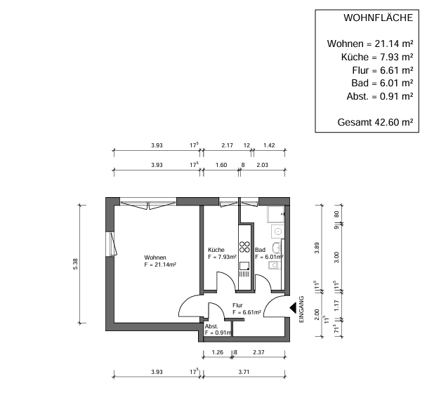 1 bedroom flat to rent, 42 m², Q1,12, Mannheim, Baden-Württemberg 1 bedroom flat to rent, 42 m², Q1,12, Mannheim, Baden-Württemberg