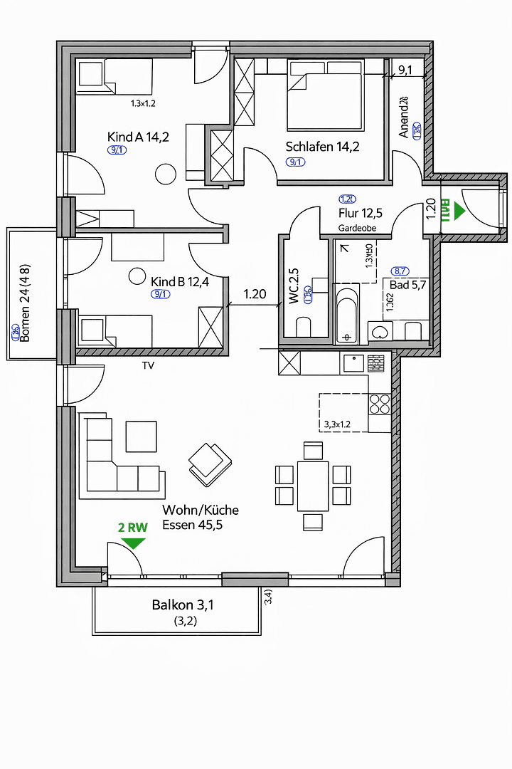 4 bedroom flat to rent, 117 m², Grünlandstr. 3, Karlsfeld, Bavaria 4 bedroom flat to rent, 117 m², Grünlandstr. 3, Karlsfeld, Bavaria