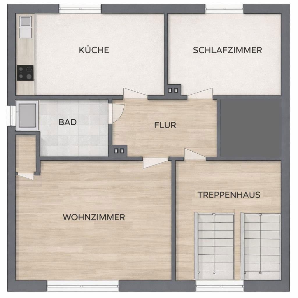 1 bedroom with open-plan kitchen flat to rent, 48 m², Bottrop, North Rhine-Westphalia 1 bedroom with open-plan kitchen flat to rent, 48 m², Bottrop, North Rhine-Westphalia