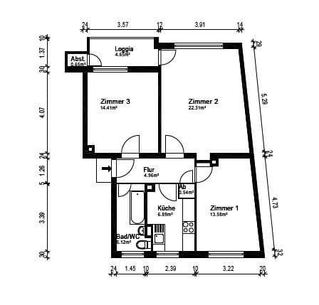 3 bedroom flat to rent, 70 m², Heinrich-Seliger-Straße 24, Frankfurt, Hesse 3 bedroom flat to rent, 70 m², Heinrich-Seliger-Straße 24, Frankfurt, Hesse