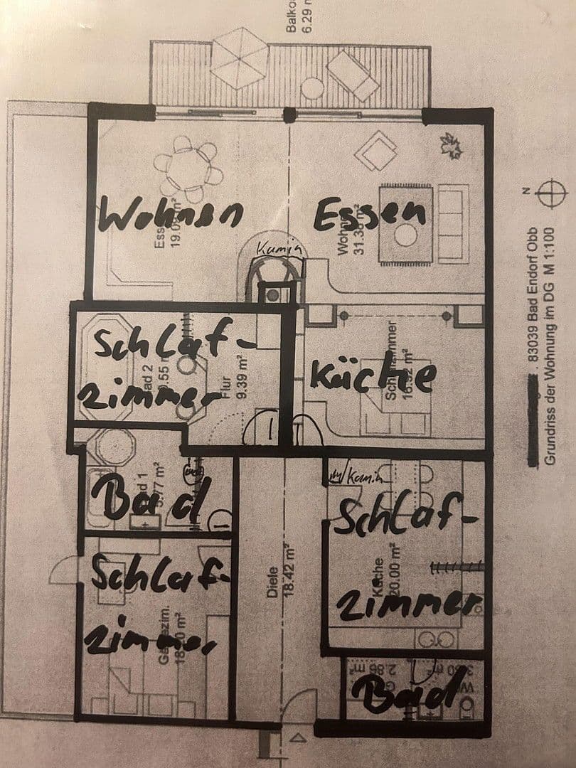 3 bedroom with open-plan kitchen flat to rent, 160 m², Lärchenweg 21, Bad Endorf, Bavaria 3 bedroom with open-plan kitchen flat to rent, 160 m², Lärchenweg 21, Bad Endorf, Bavaria