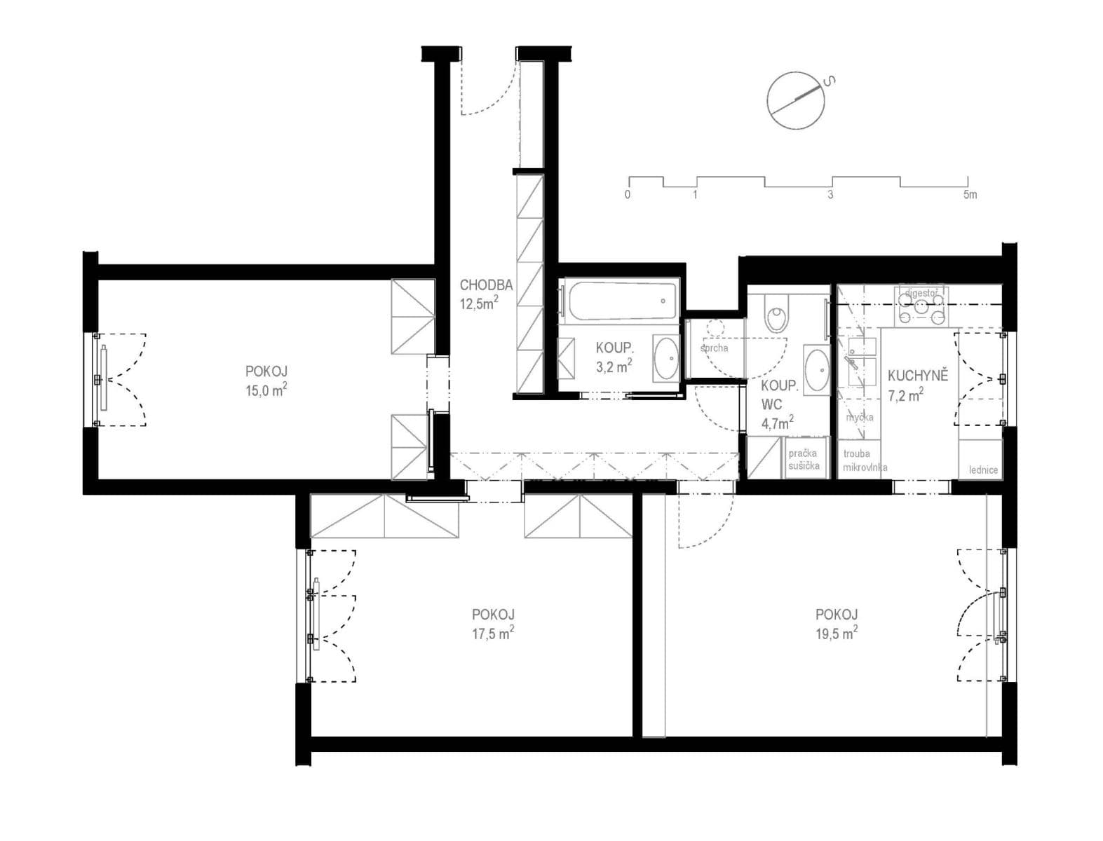 2 bedroom with open-plan kitchen flat for sale, 80 m², Krupská, Prague, Prague 2 bedroom with open-plan kitchen flat for sale, 80 m², Krupská, Prague, Prague