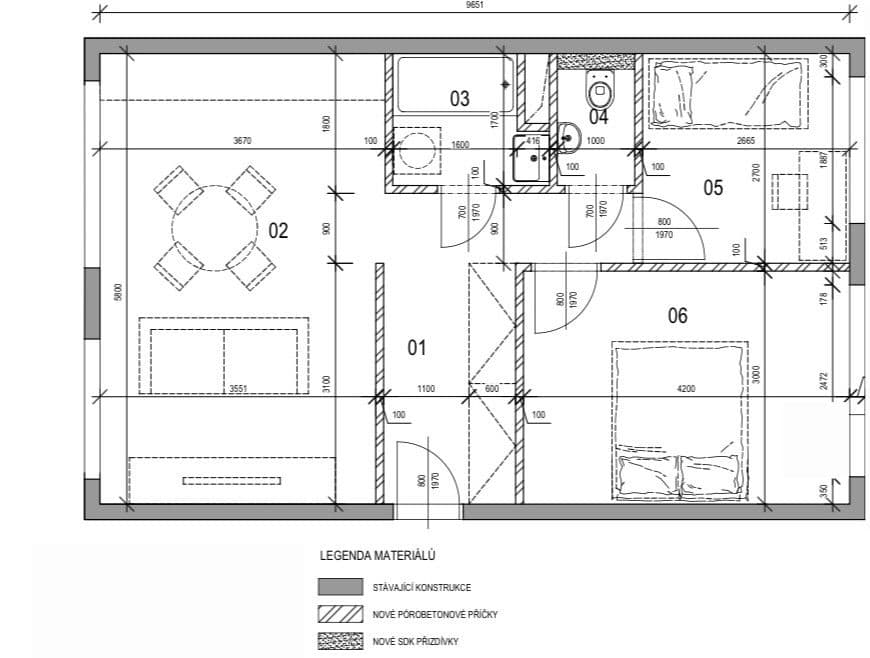 2 bedroom with open-plan kitchen flat for sale, 56 m², Novodvorská, Prague, Prague 2 bedroom with open-plan kitchen flat for sale, 56 m², Novodvorská, Prague, Prague