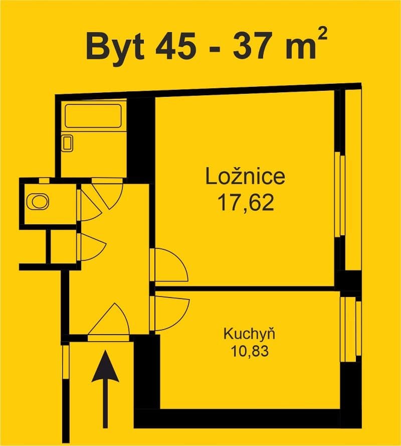 1 bedroom flat to rent, 37 m², Uruguayská, Prague, Prague 1 bedroom flat to rent, 37 m², Uruguayská, Prague, Prague