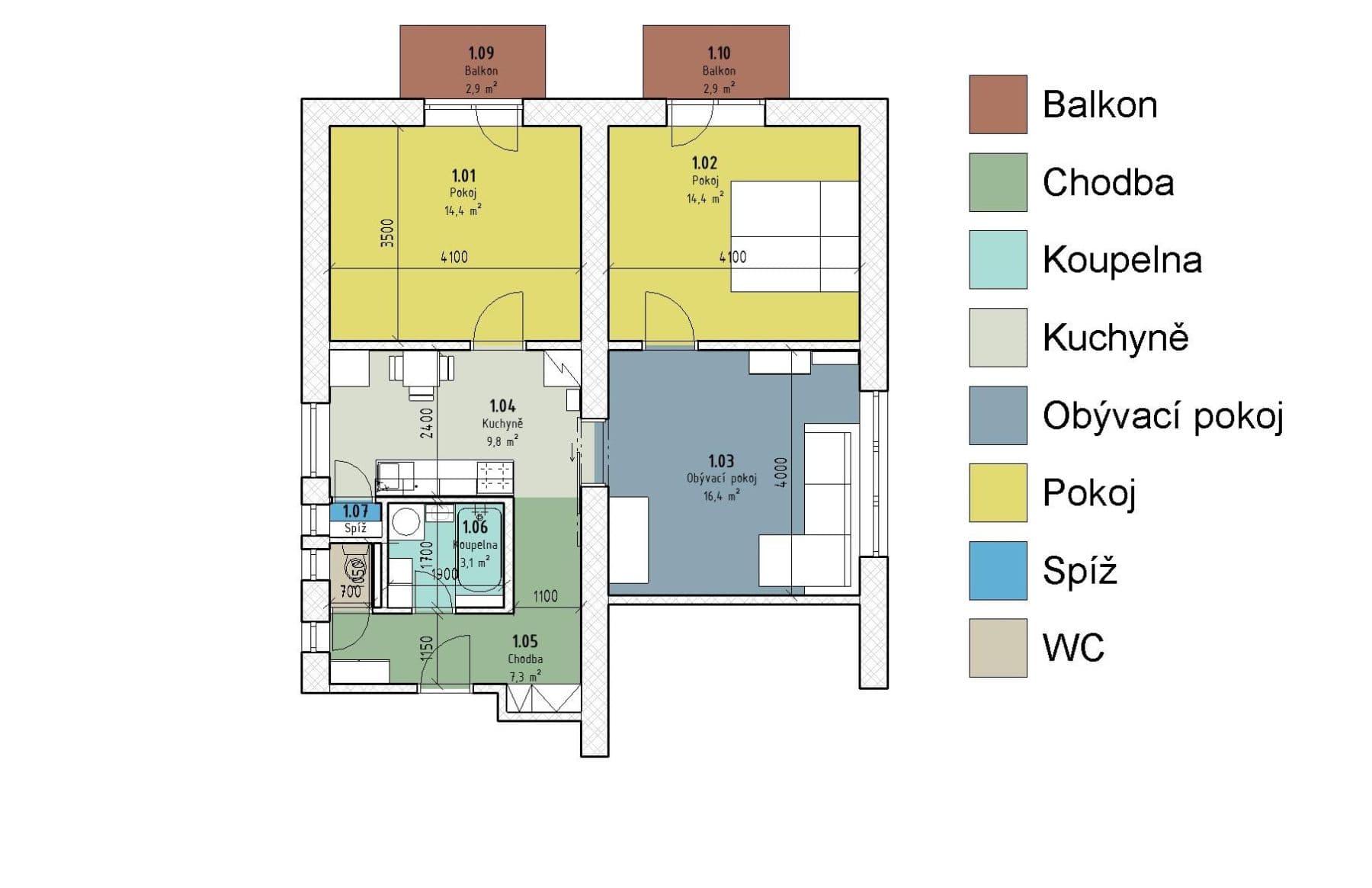 3 bedroom flat to rent, 69 m², Zahradní, Plzeň, Plzeňský Region 3 bedroom flat to rent, 69 m², Zahradní, Plzeň, Plzeňský Region