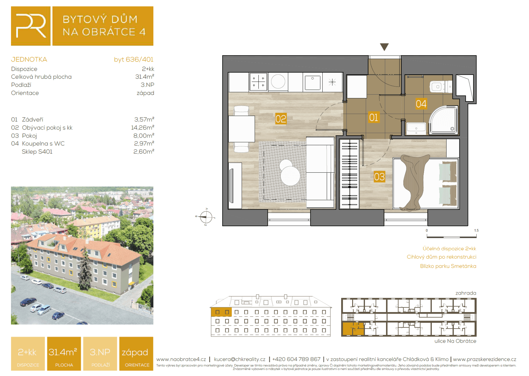 1 bedroom with open-plan kitchen flat to rent, 32 m², Na Obrátce, Prague, Prague 1 bedroom with open-plan kitchen flat to rent, 32 m², Na Obrátce, Prague, Prague