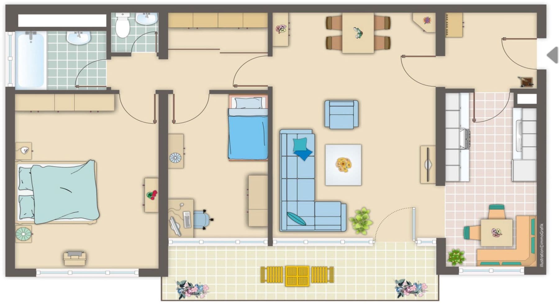 3 bedroom flat to rent, 82 m², Sigmund-Freud-Straße 76, Frankfurt, Hesse 3 bedroom flat to rent, 82 m², Sigmund-Freud-Straße 76, Frankfurt, Hesse