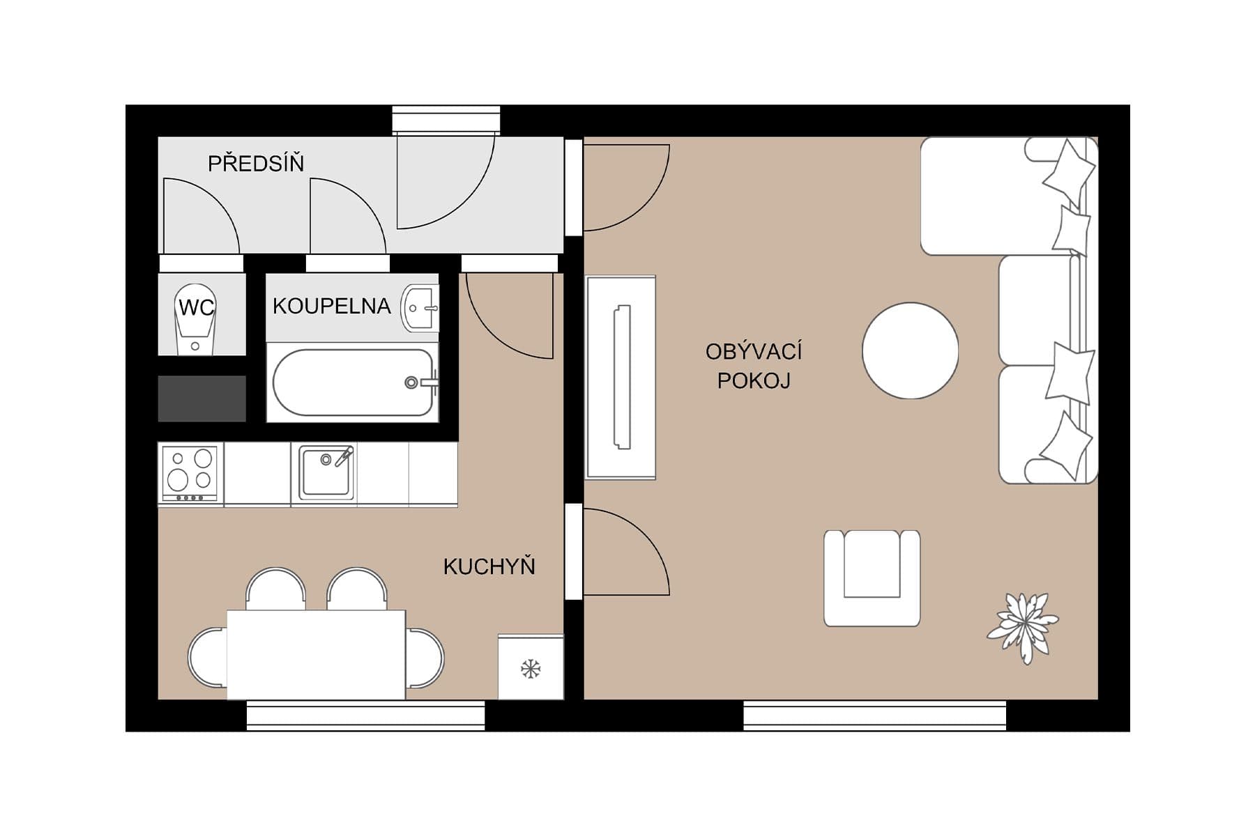 1 bedroom flat for sale, 40 m², Kafkova, Prague, Prague 1 bedroom flat for sale, 40 m², Kafkova, Prague, Prague
