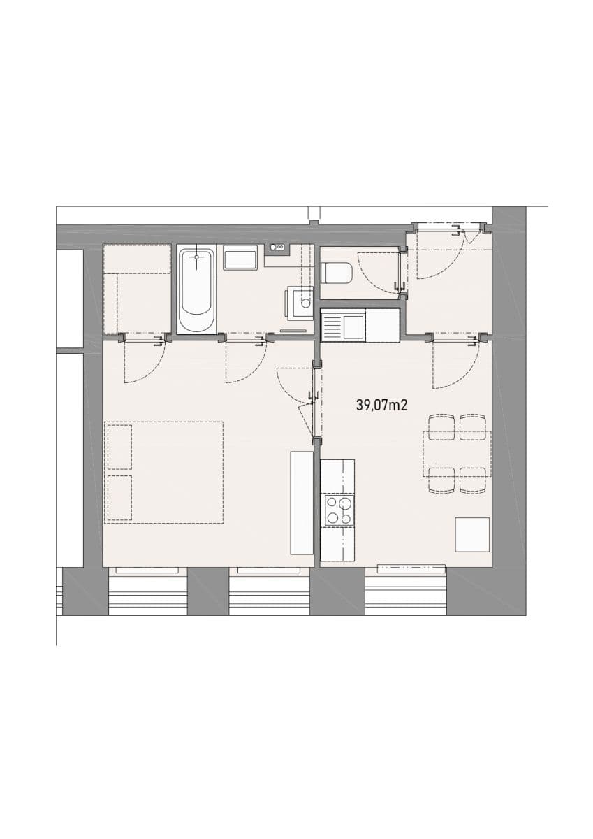 1 bedroom with open-plan kitchen flat to rent, 39 m², Zlatnická, Prague, Prague 1 bedroom with open-plan kitchen flat to rent, 39 m², Zlatnická, Prague, Prague
