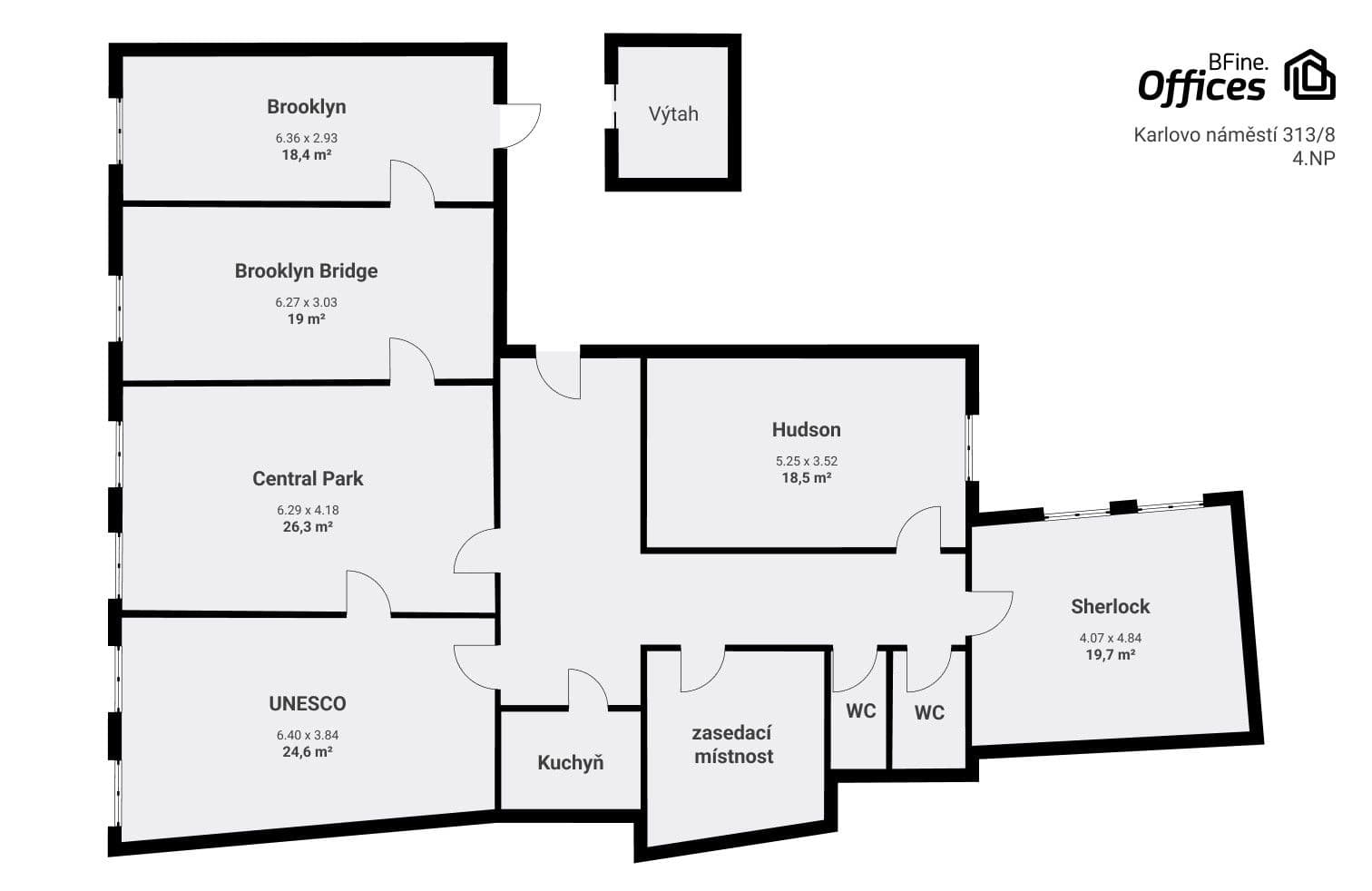 office to rent, 22 m², Karlovo náměstí, Prague, Prague office to rent, 22 m², Karlovo náměstí, Prague, Prague