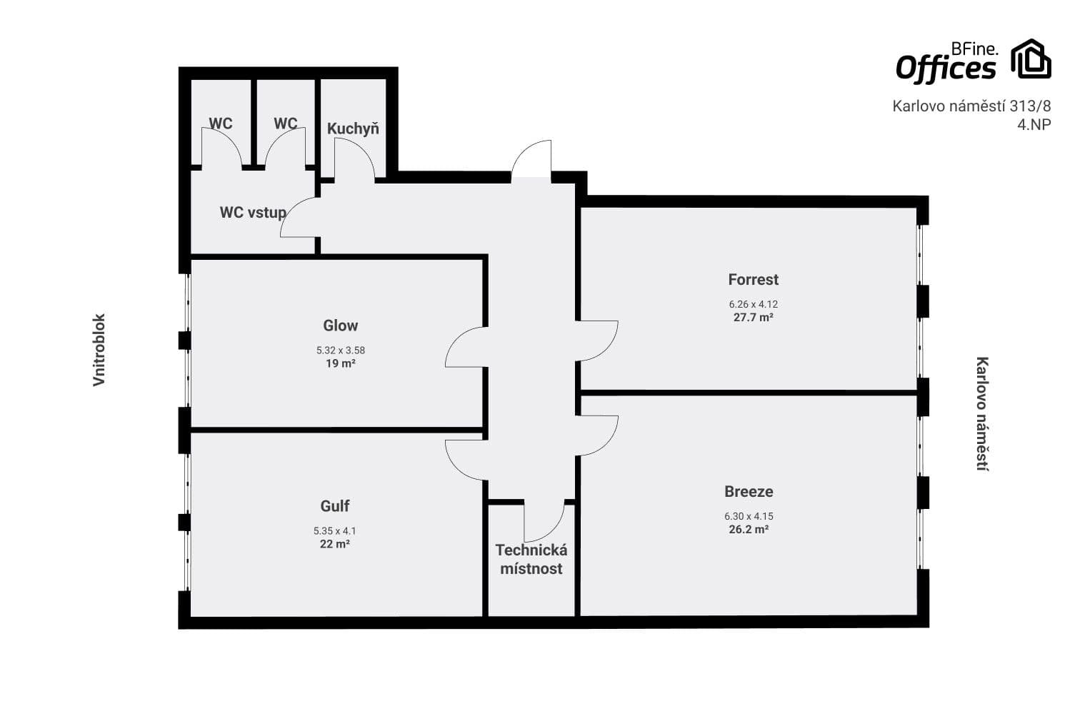 office to rent, 128 m², Karlovo náměstí, Prague, Prague office to rent, 128 m², Karlovo náměstí, Prague, Prague