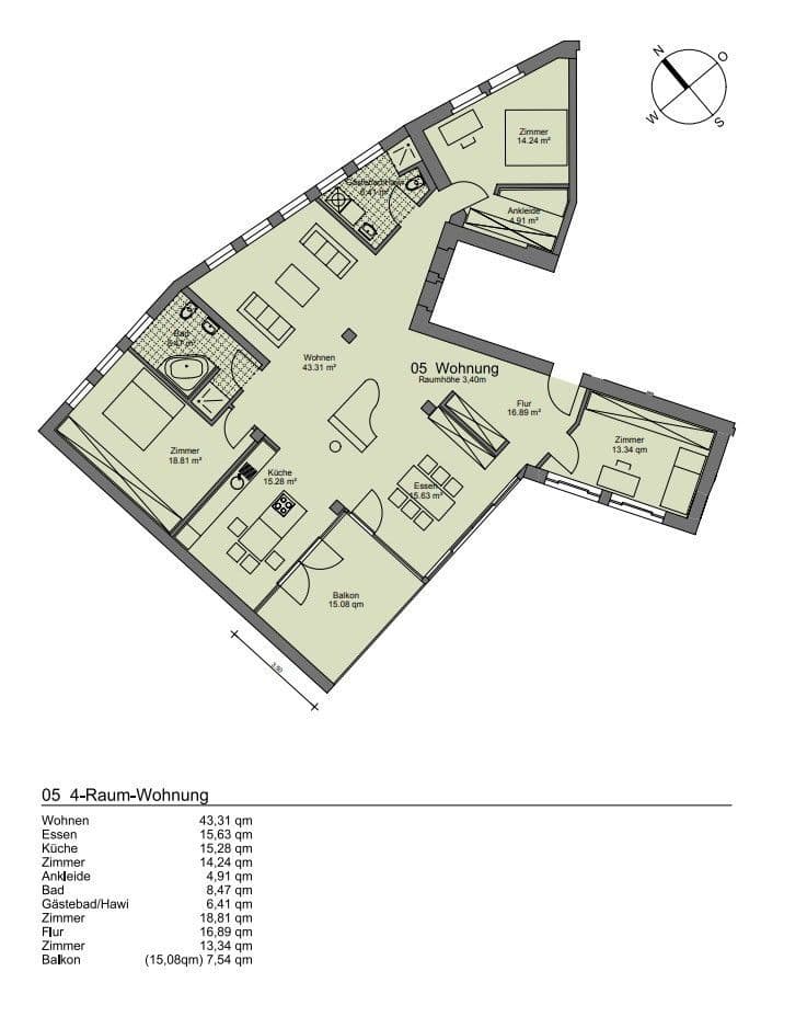4 bedroom flat to rent, 165 m², Erfurt, Thuringia 4 bedroom flat to rent, 165 m², Erfurt, Thuringia