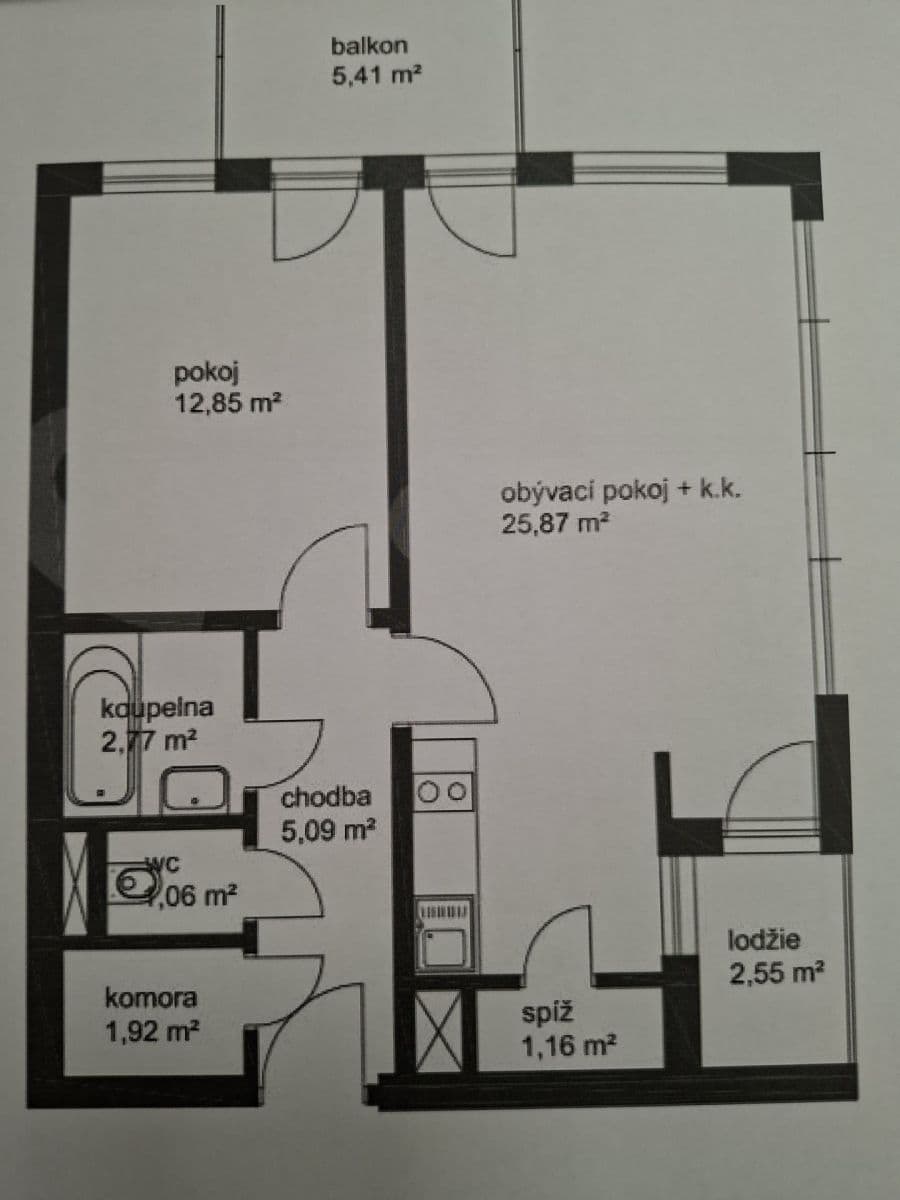 1 bedroom with open-plan kitchen flat for sale, 59 m², V Dolině, Prague, Prague 1 bedroom with open-plan kitchen flat for sale, 59 m², V Dolině, Prague, Prague