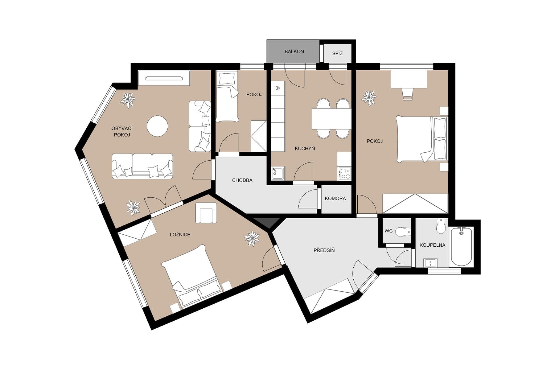 4 bedroom flat for sale, 115 m², U Smaltovny, Prague, Prague 4 bedroom flat for sale, 115 m², U Smaltovny, Prague, Prague