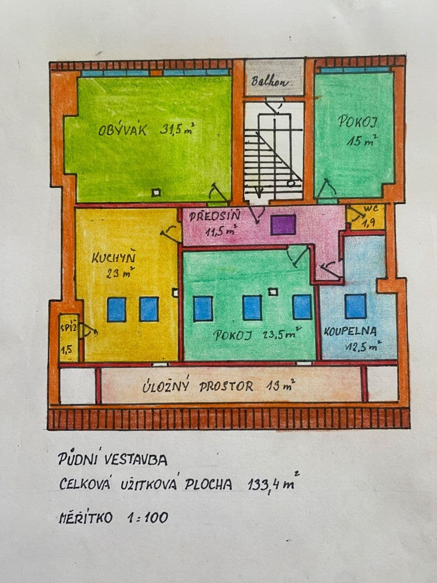 3 bedroom flat to rent, 134 m², Na Líše, Prague, Prague 3 bedroom flat to rent, 134 m², Na Líše, Prague, Prague
