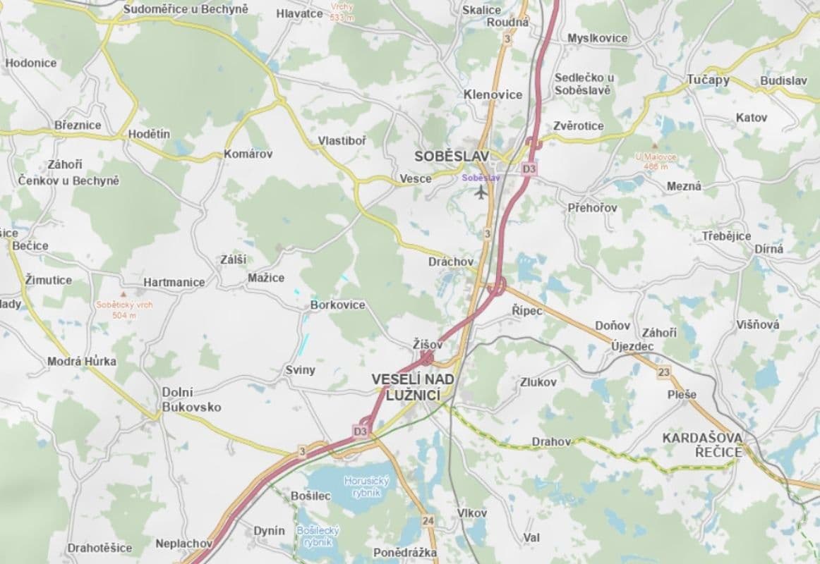 plot for sale, 58,319 m², Borkovice, Jihočeský Region plot for sale, 58,319 m², Borkovice, Jihočeský Region