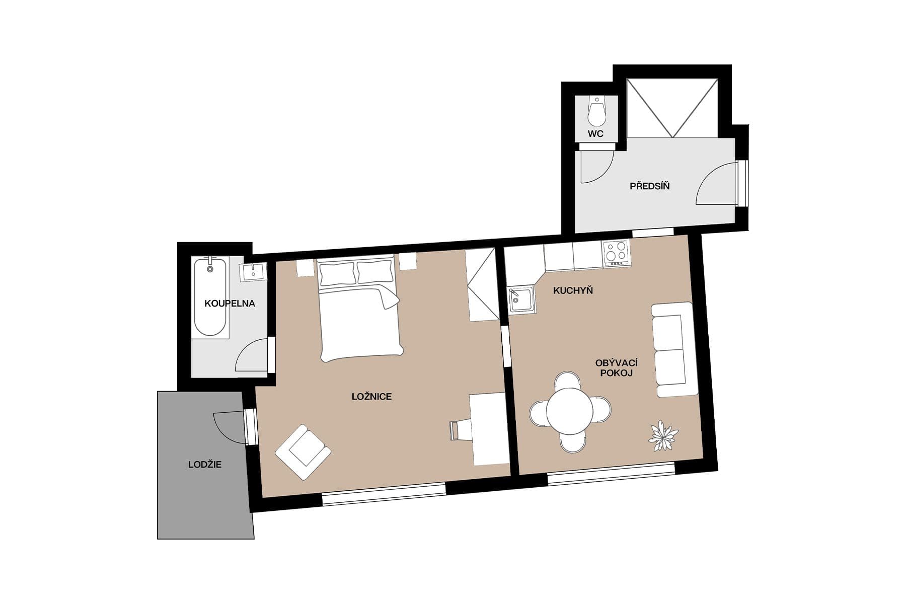 1 bedroom with open-plan kitchen flat for sale, 55 m², Jateční, Prague, Prague 1 bedroom with open-plan kitchen flat for sale, 55 m², Jateční, Prague, Prague