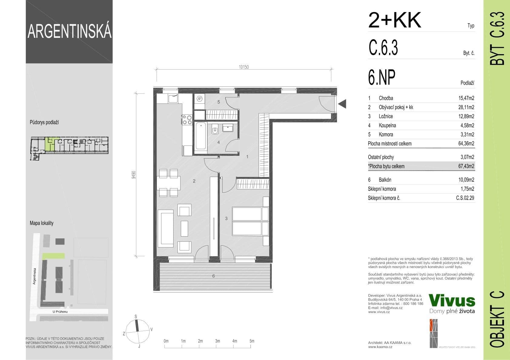 1 bedroom with open-plan kitchen flat for sale, 79 m², Argentinská, Prague, Prague 1 bedroom with open-plan kitchen flat for sale, 79 m², Argentinská, Prague, Prague