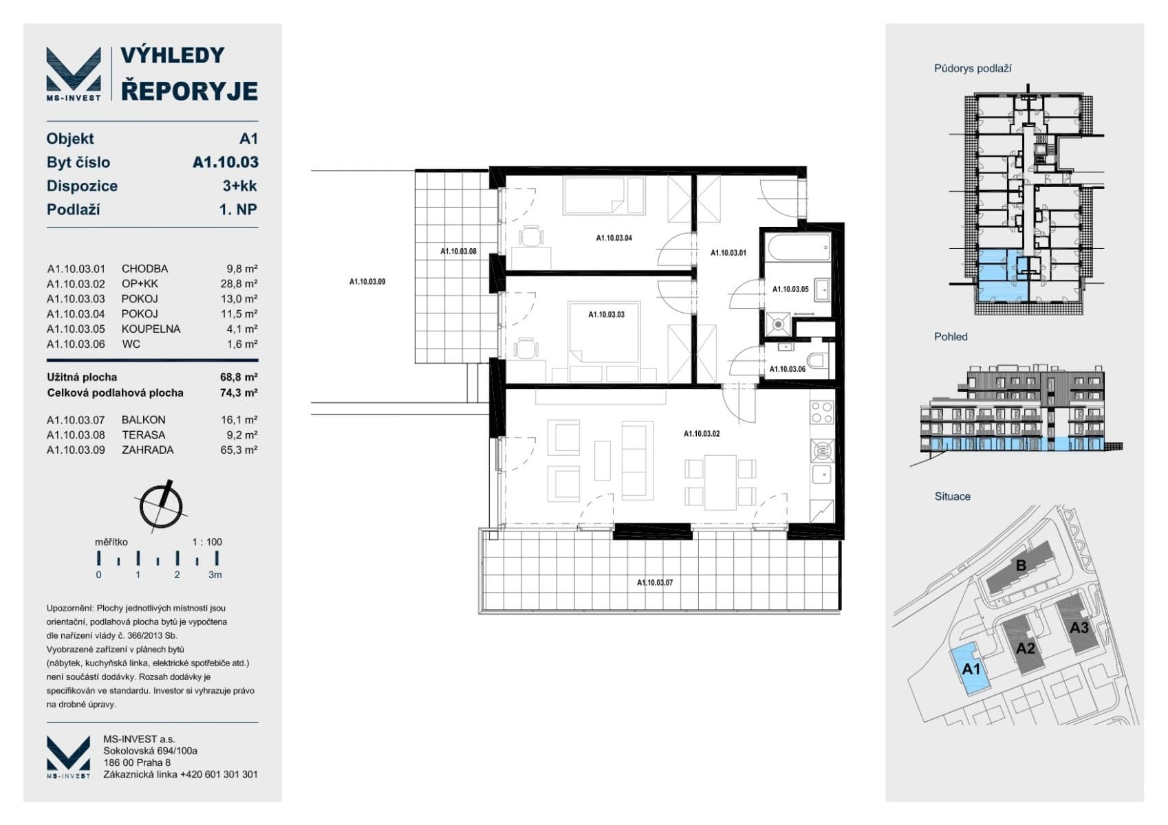 2 bedroom with open-plan kitchen flat to rent, 74 m², Haenkeho, Prague, Prague 2 bedroom with open-plan kitchen flat to rent, 74 m², Haenkeho, Prague, Prague