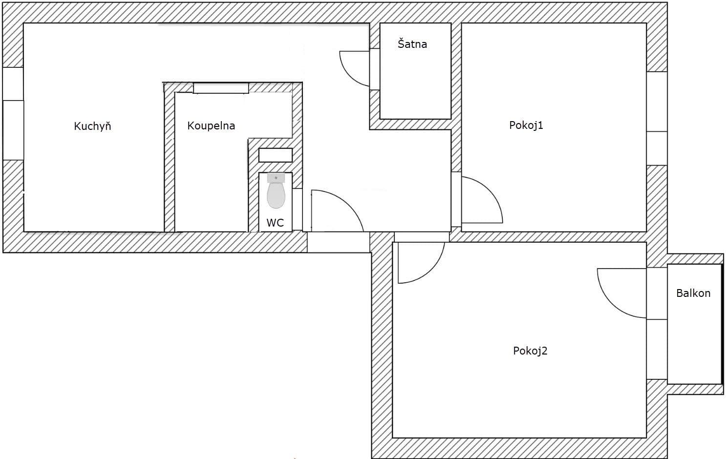 2 bedroom flat to rent, 55 m², ulice Čoupkových, Brno, Jihomoravský Region 2 bedroom flat to rent, 55 m², ulice Čoupkových, Brno, Jihomoravský Region