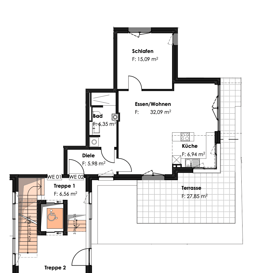 2 bedroom flat to rent, 81 m², Dorfstraße 13a, Germering, Bavaria 2 bedroom flat to rent, 81 m², Dorfstraße 13a, Germering, Bavaria