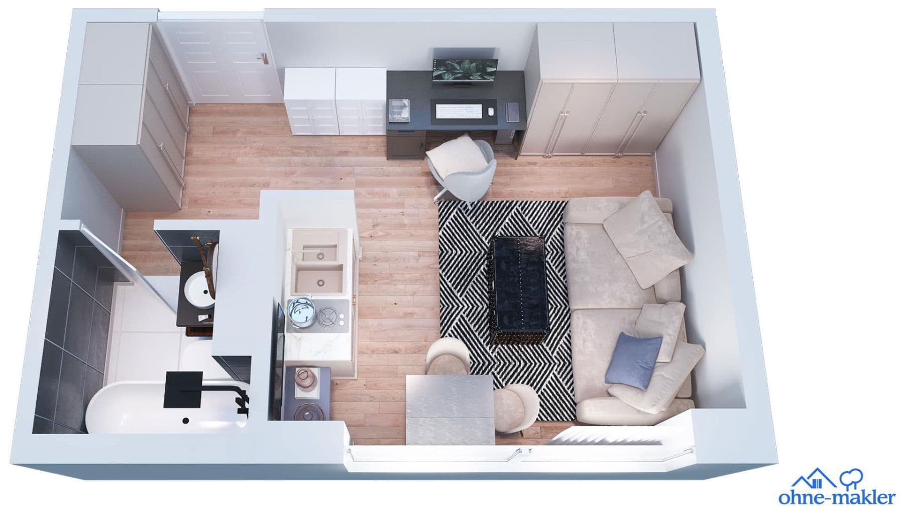 1 bedroom flat to rent, 19 m², Kreuzerweg 33, München, Bavaria 1 bedroom flat to rent, 19 m², Kreuzerweg 33, München, Bavaria