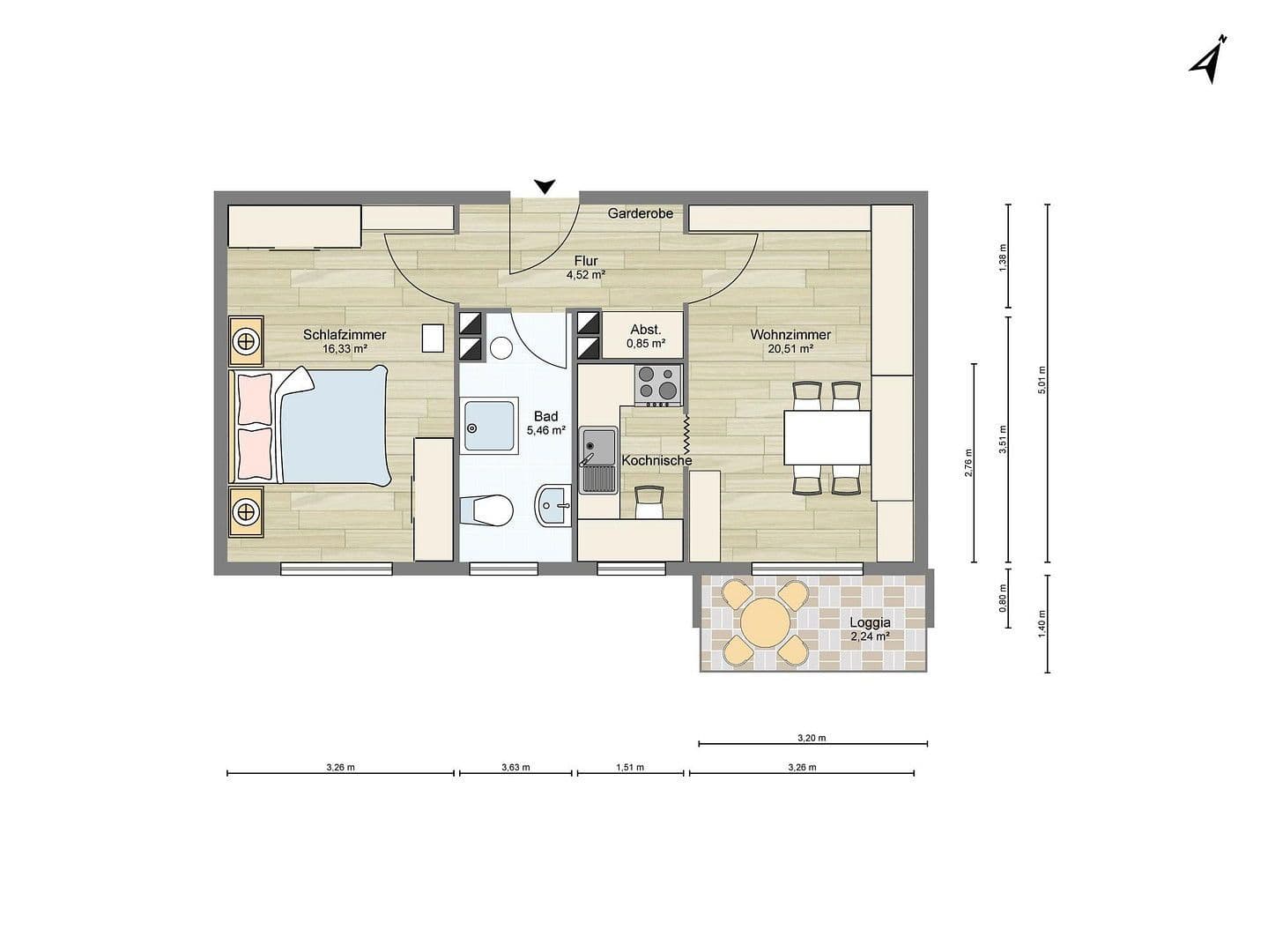 2 bedroom flat to rent, 46 m², Porschestraße 14, Landshut, Bavaria 2 bedroom flat to rent, 46 m², Porschestraße 14, Landshut, Bavaria