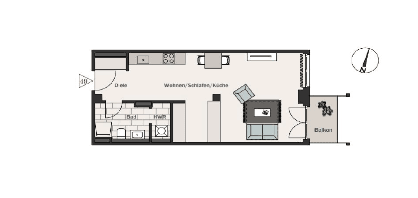 1 bedroom flat to rent, 46 m², Frankfurt am Main, Hesse 1 bedroom flat to rent, 46 m², Frankfurt am Main, Hesse