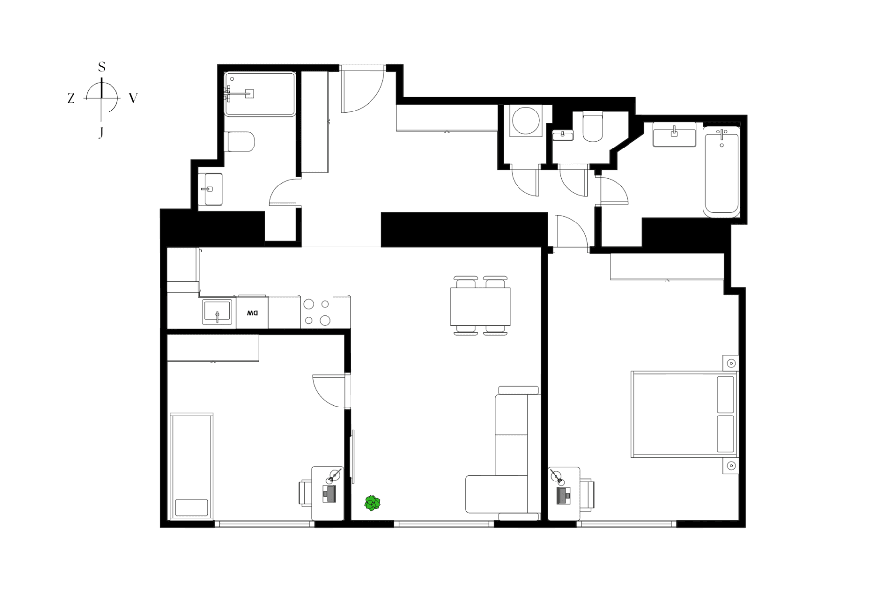 2 bedroom with open-plan kitchen flat for sale, 81 m², Ukrajinská, Prague, Prague 2 bedroom with open-plan kitchen flat for sale, 81 m², Ukrajinská, Prague, Prague