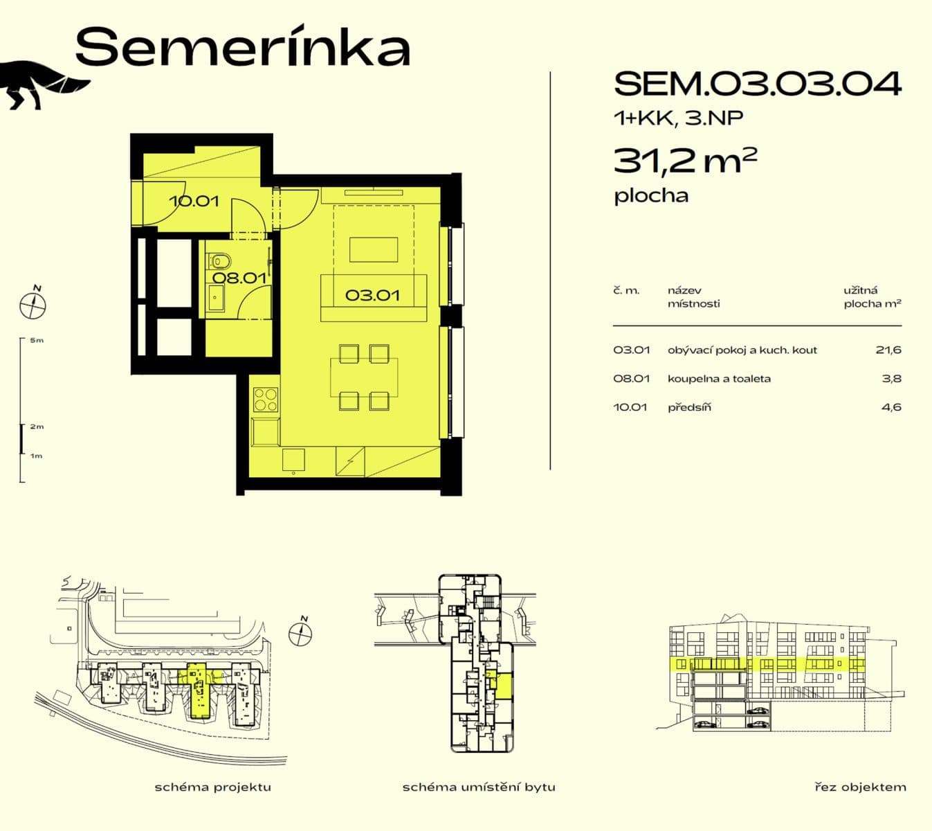 Studio flat to rent, 31 m², U Komína, Prague, Prague Studio flat to rent, 31 m², U Komína, Prague, Prague