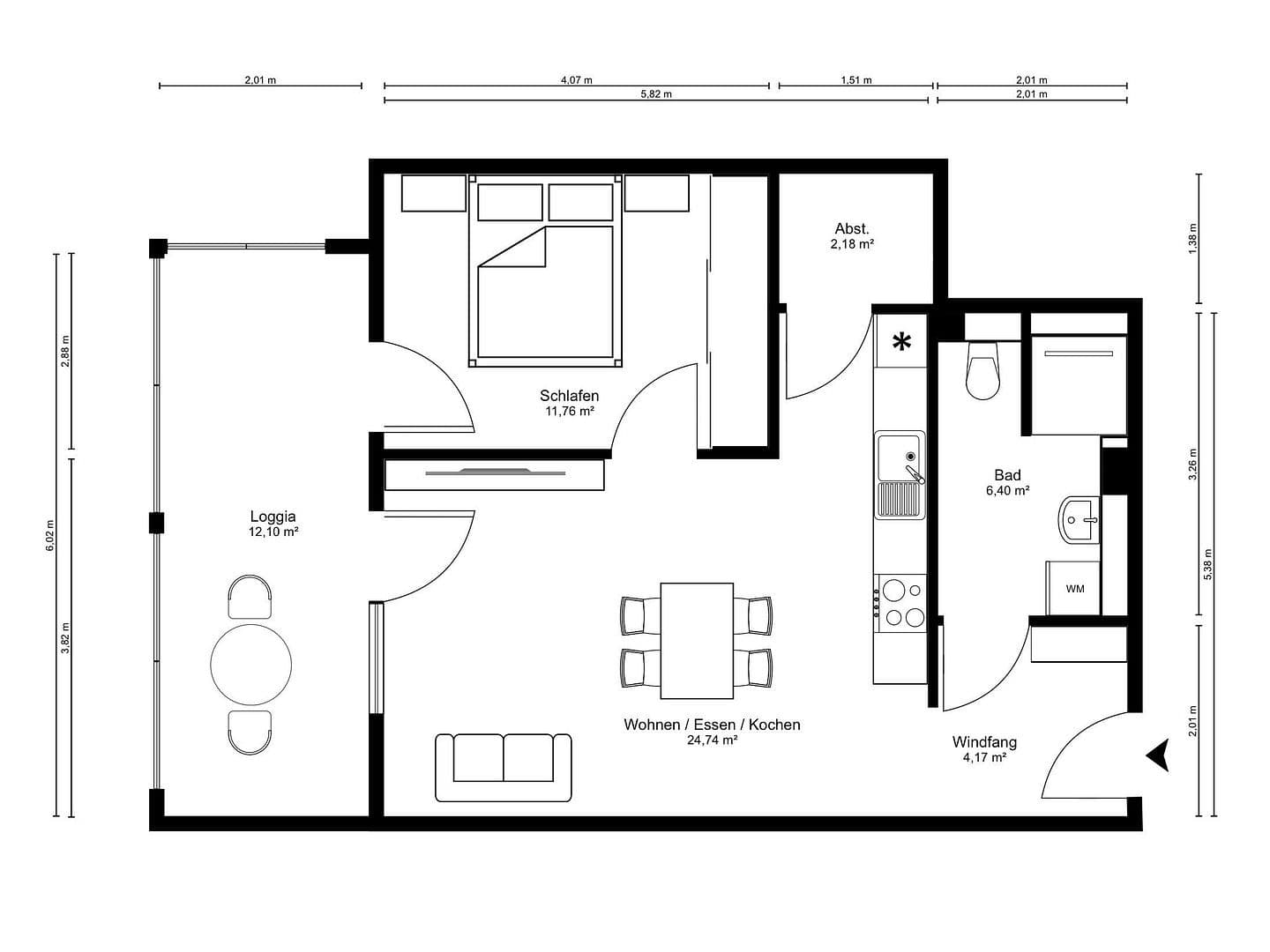 2 bedroom flat to rent, 54 m², Ruselbergstraße 63, Deggendorf, Bavaria 2 bedroom flat to rent, 54 m², Ruselbergstraße 63, Deggendorf, Bavaria