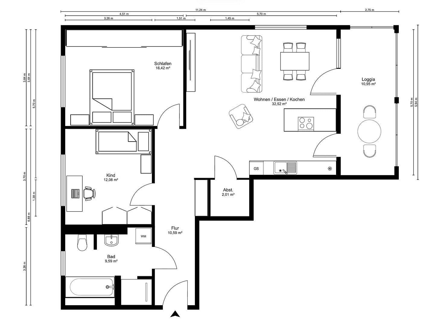 3 bedroom flat to rent, 87 m², Ruselbergstraße 63, Deggendorf, Bavaria 3 bedroom flat to rent, 87 m², Ruselbergstraße 63, Deggendorf, Bavaria