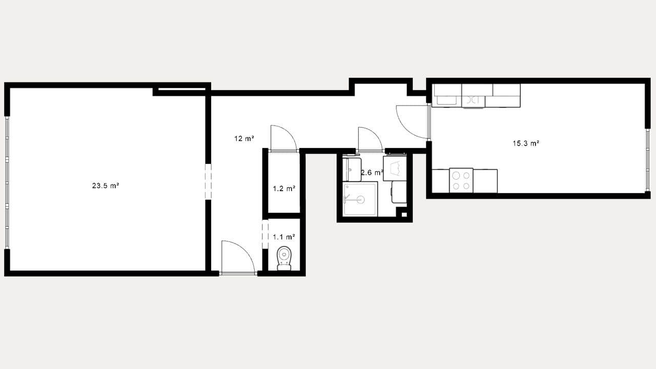 1 bedroom with open-plan kitchen flat for sale, 56 m², U Družstva Život, Prague, Prague 1 bedroom with open-plan kitchen flat for sale, 56 m², U Družstva Život, Prague, Prague