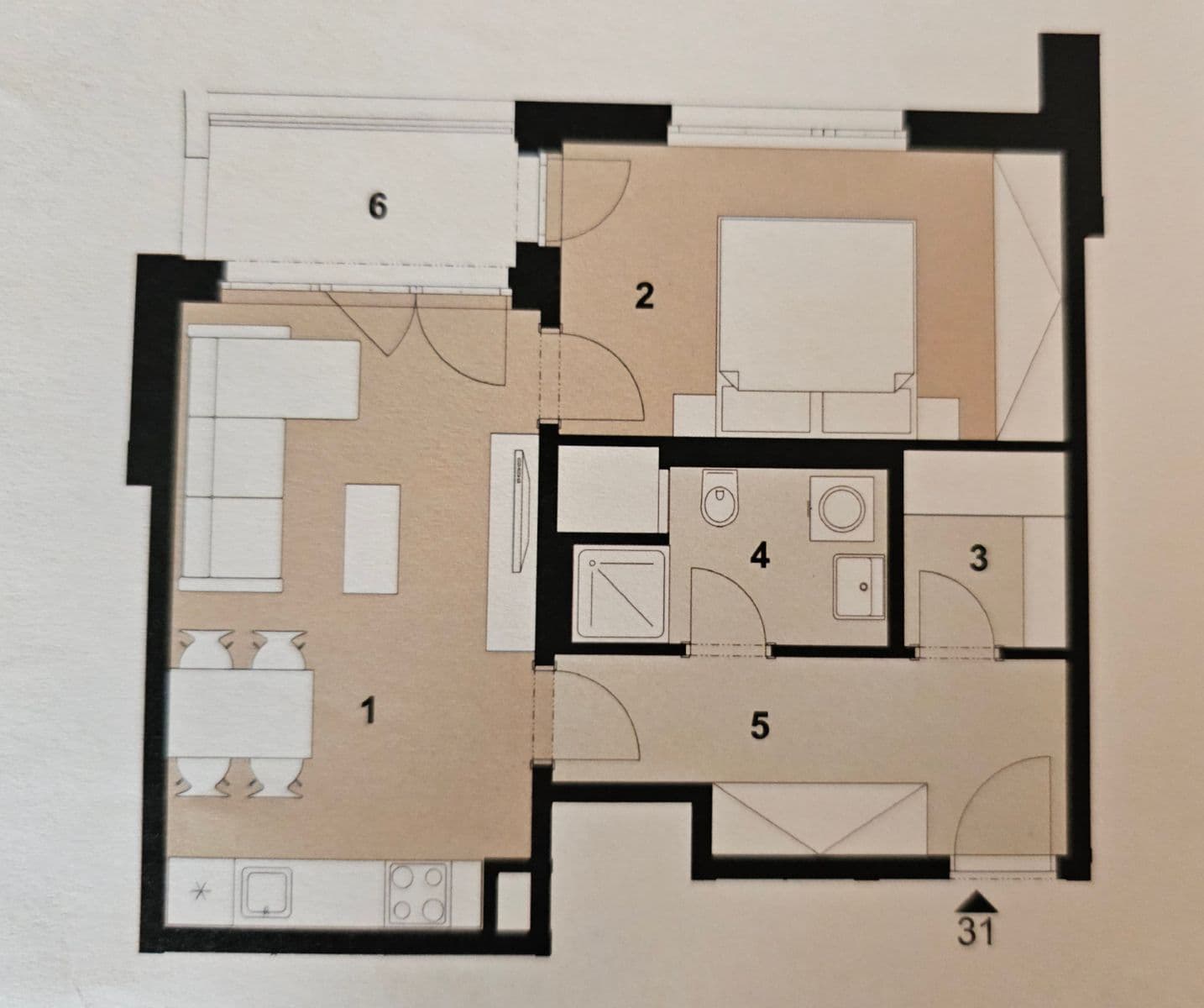 1 bedroom with open-plan kitchen flat to rent, 50 m², Bukačova, Prague, Prague 1 bedroom with open-plan kitchen flat to rent, 50 m², Bukačova, Prague, Prague