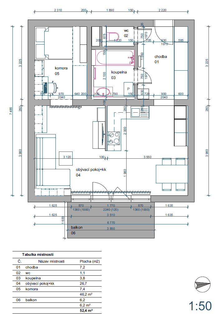 1 bedroom flat to rent, 46 m², T. G. Masaryka, Horoměřice, Středočeský Region 1 bedroom flat to rent, 46 m², T. G. Masaryka, Horoměřice, Středočeský Region