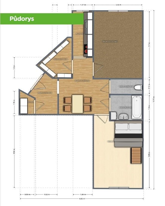 2 bedroom with open-plan kitchen flat for sale, 65 m², Jaromírova, Prague, Prague 2 bedroom with open-plan kitchen flat for sale, 65 m², Jaromírova, Prague, Prague