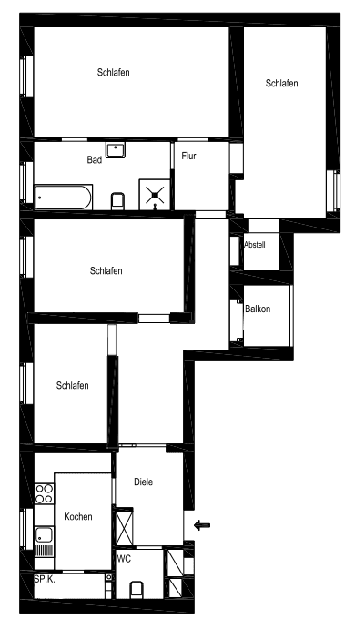 3 bedroom with open-plan kitchen flat to rent, 91 m², Palmbuschweg 91, Essen, North Rhine-Westphalia 3 bedroom with open-plan kitchen flat to rent, 91 m², Palmbuschweg 91, Essen, North Rhine-Westphalia