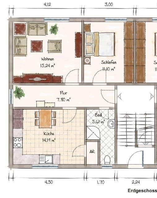 2 bedroom flat to rent, 55 m², Puschkinstraße 86, Teuchern, Saxony-Anhalt 2 bedroom flat to rent, 55 m², Puschkinstraße 86, Teuchern, Saxony-Anhalt