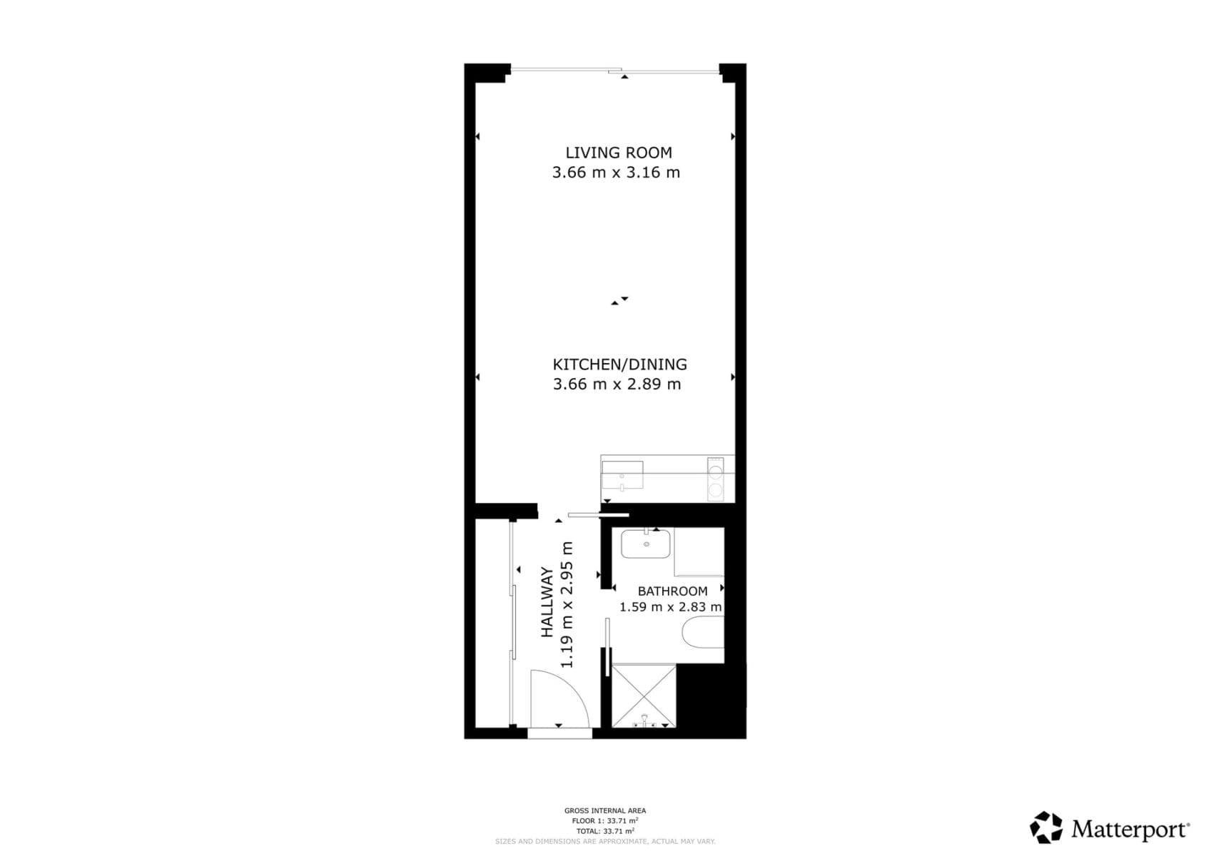 Studio flat to rent, 33 m², Českomoravská, Prague, Prague Studio flat to rent, 33 m², Českomoravská, Prague, Prague