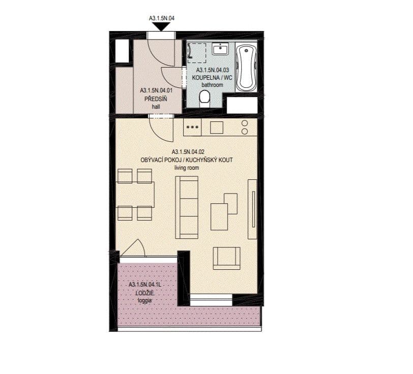 Studio flat to rent, 44 m², Olgy Havlové, Prague, Prague Studio flat to rent, 44 m², Olgy Havlové, Prague, Prague