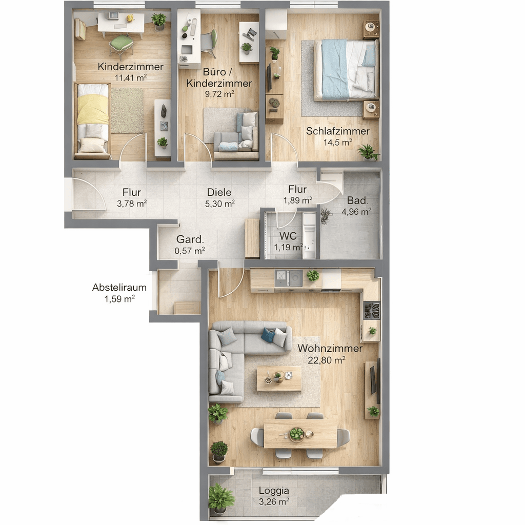 3 bedroom flat for sale, 80 m², Klausstraße 49A, Augsburg, Bavaria 3 bedroom flat for sale, 80 m², Klausstraße 49A, Augsburg, Bavaria