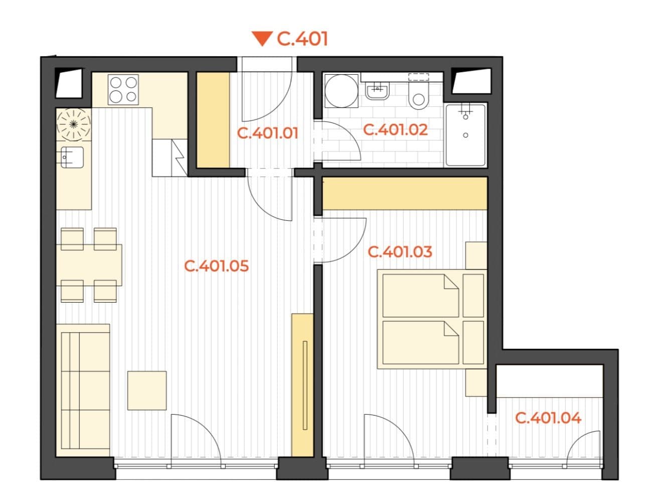 1 bedroom with open-plan kitchen flat to rent, 60 m², Michelská, Prague, Prague 1 bedroom with open-plan kitchen flat to rent, 60 m², Michelská, Prague, Prague