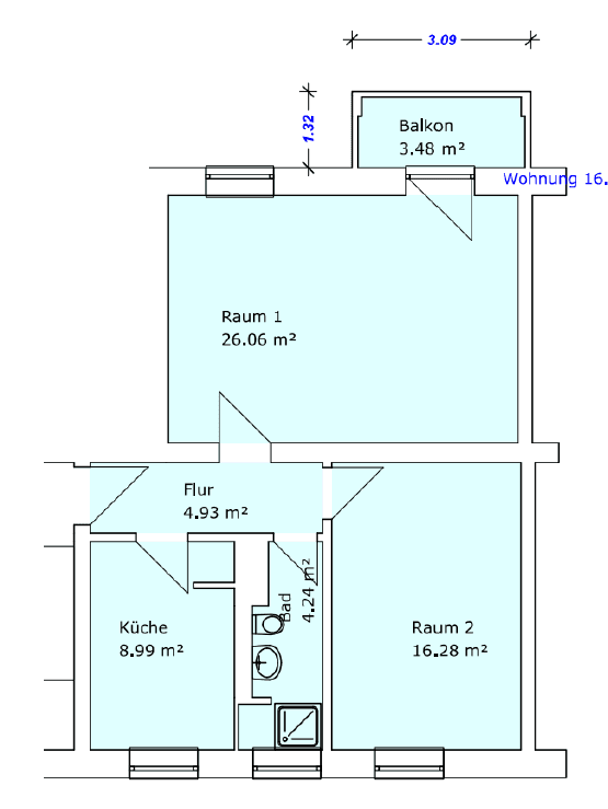 2 bedroom flat to rent, 62 m², Magdeburg, Saxony-Anhalt 2 bedroom flat to rent, 62 m², Magdeburg, Saxony-Anhalt